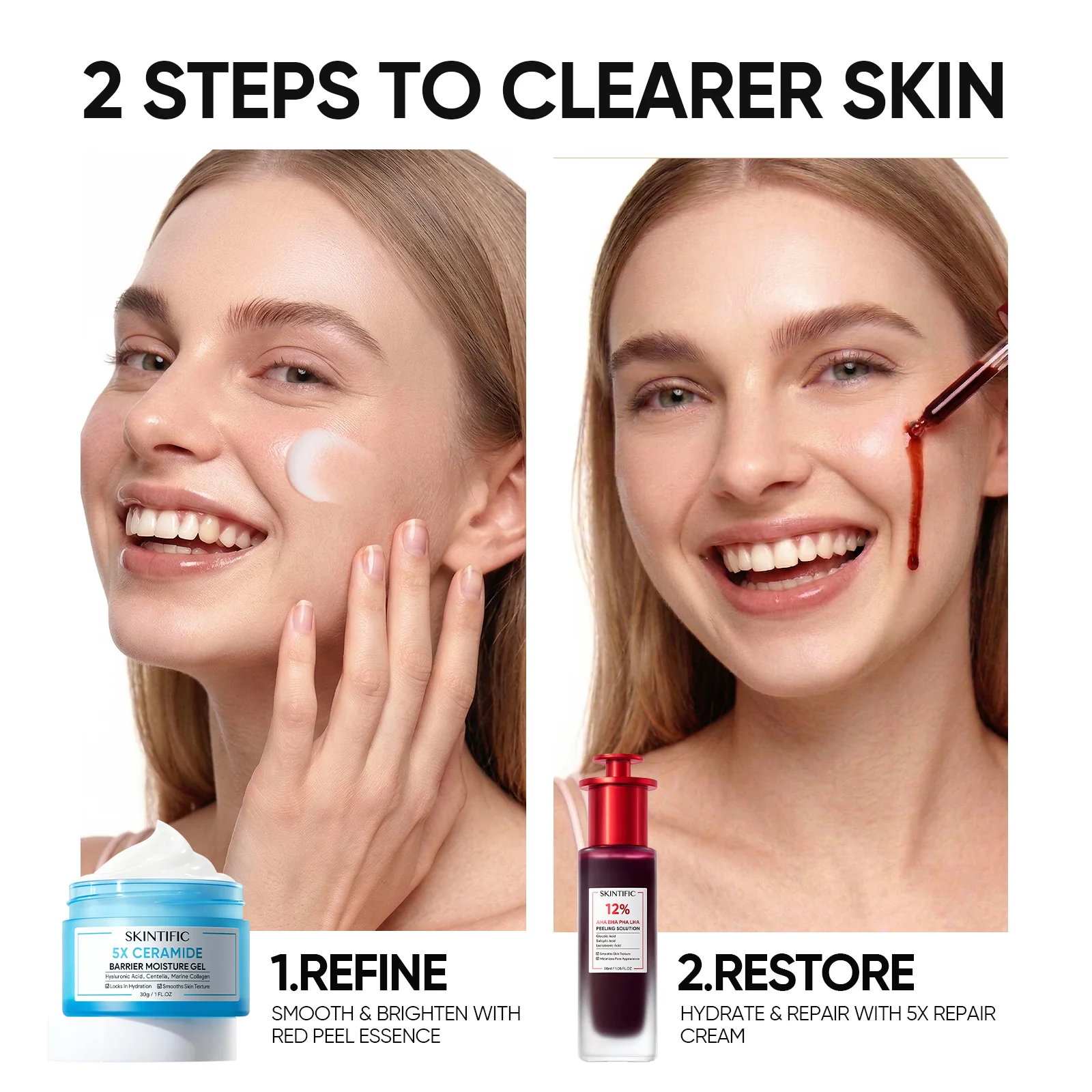 Peeling Solution & 5X Ceramide Moisture Gel 2pcs Set - Image 2