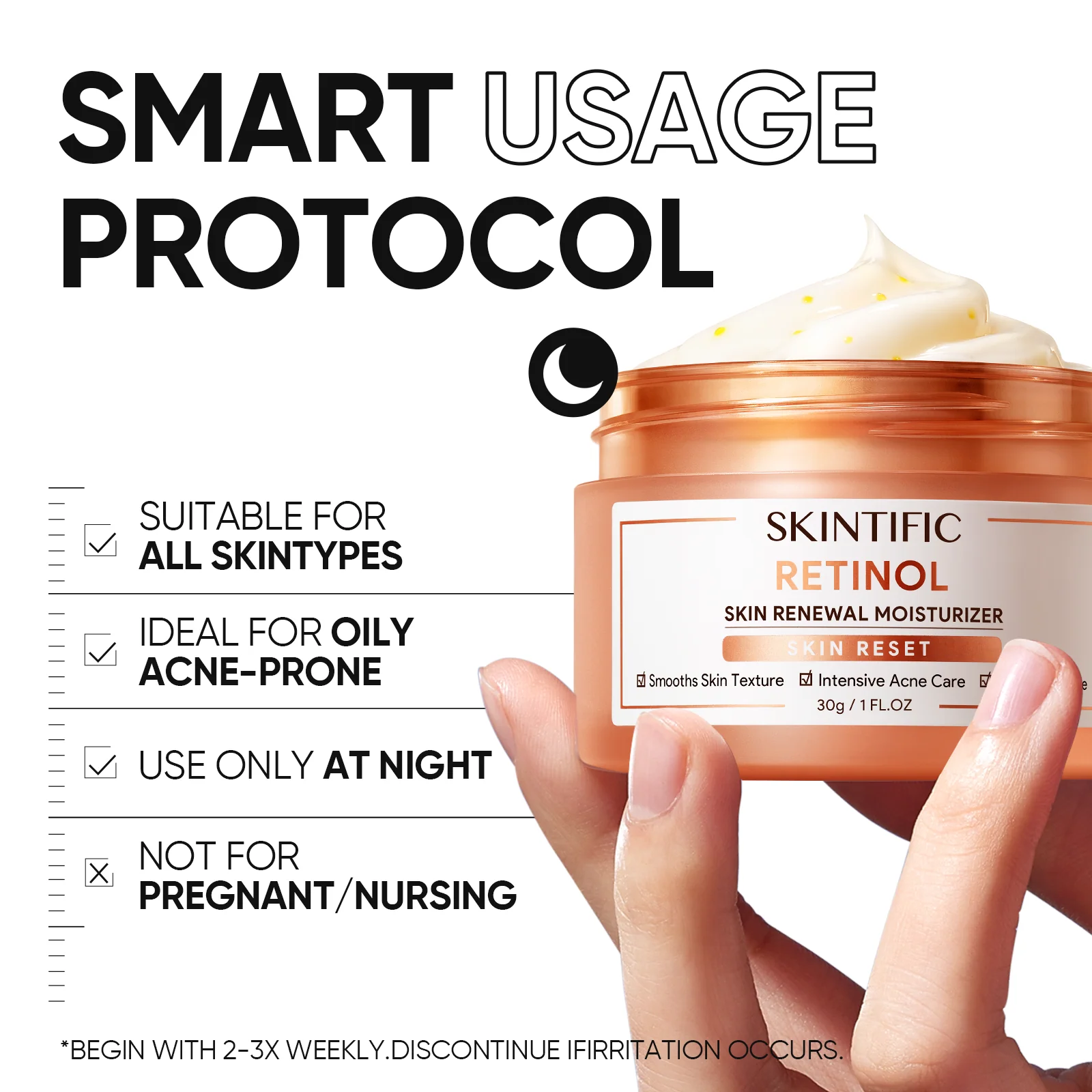 Retinol Skin Renewal Moisturizer Acne & Anti-Aging Night Cream - Image 3