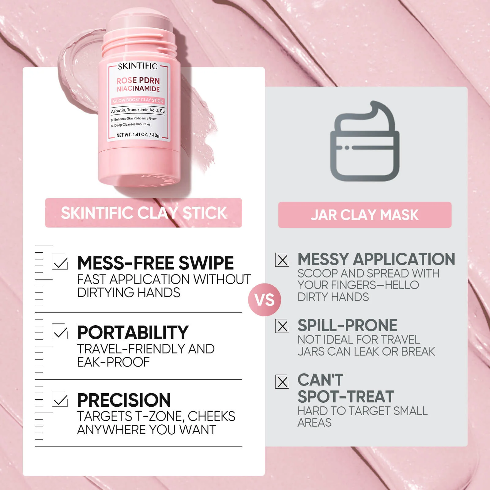 Rose PDRN Niacinamide Glow Boost Clay Stick - Image 5