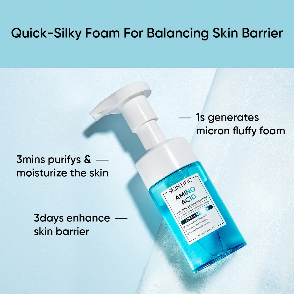 Amino Acid Ultra-Gentle Gentle Cleansing Mousse Face Cleanser - Image 3